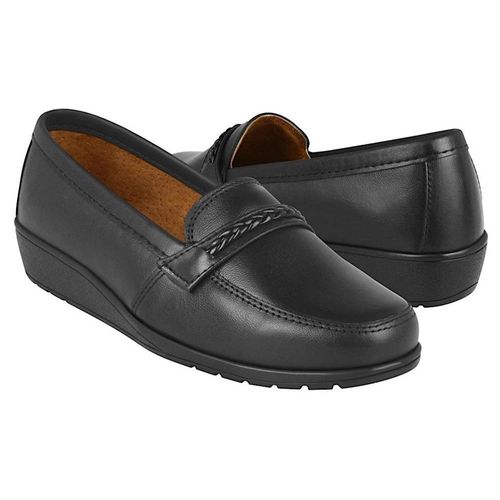 Mocasines Stylo para mujer piel negro 6000
