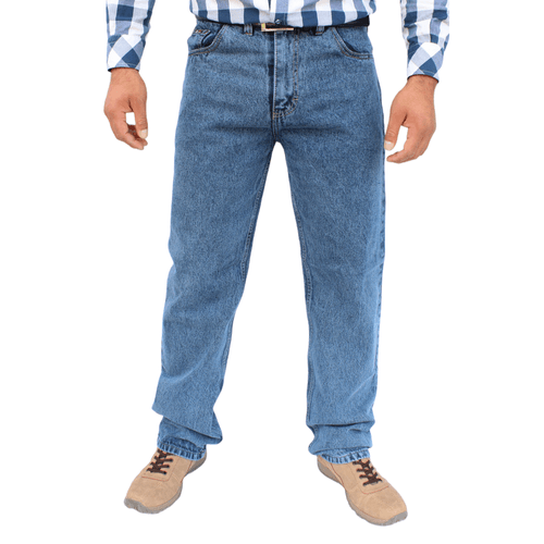 Pantalón de mezclilla tipo vaquero color azul barrido