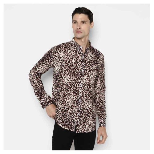 Camisa manga larga animal print rosa