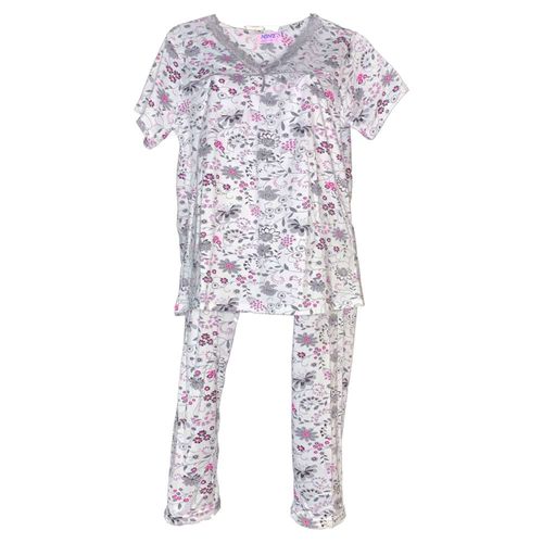 Pijama Blusa y Pantalon Dama Suave y Comoda Gris 4032