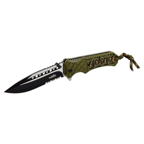 Navaja de bloqueo Wallis acero inoxidable dureza 54-56 con mango verde