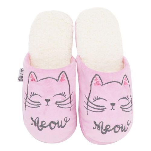 Pantuflas Para Dama Gatito Color Rosa