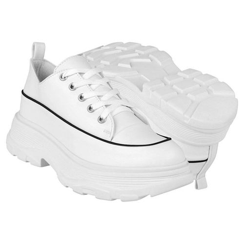 TENIS CASUALES DAMA STYLO 16953 SIMIPIEL BLANCO