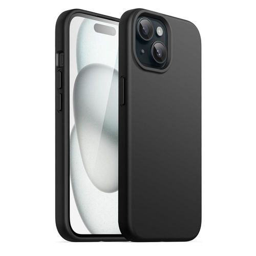 Funda Para iPhone 15 Silicon Premium Interior Afelpado Negro