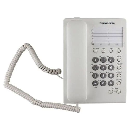 Teléfono alámbrico Panasonic KX-TS550MEW básico blanco 13 memorias