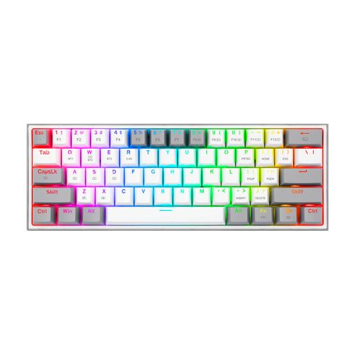 Teclado gamer Redragon Fizz Pro Blanco/Gris 60% Ingles Red Switch