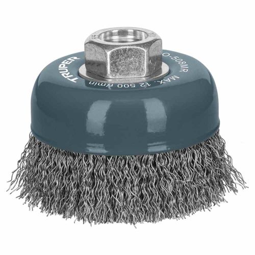 Carda de copa, alambre ondulado fino, 3\