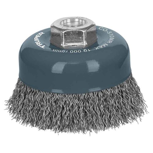 Carda de copa, alambre ondulado fino, 4\