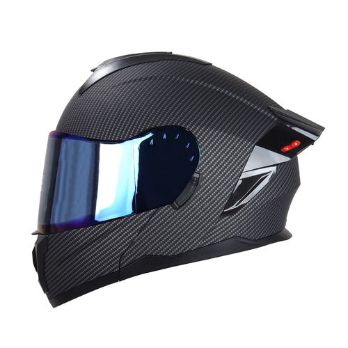 Casco Moto Abatible Edge Boston Con Luz Led Certificado Dot M