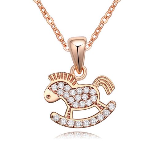 Dije con cadena Ocean Heart, Baño oro rosa, 18K, ACA8-14-88