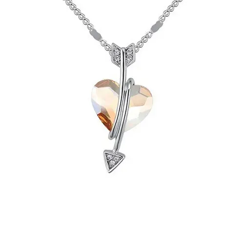 Dije con cadena Ocean Heart, Baño oro blanco, 18K, AC18-200