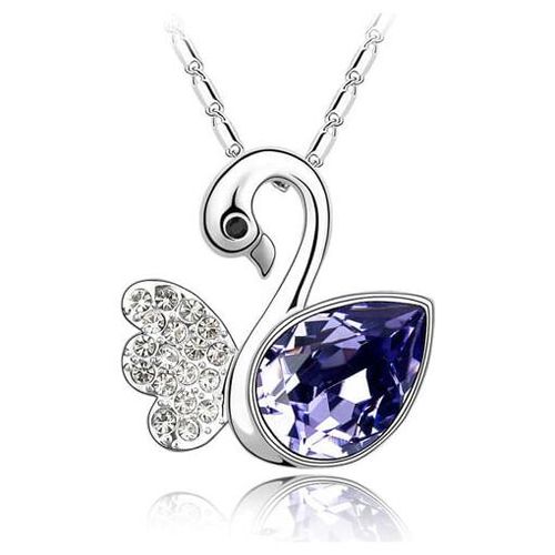 Dije con cadena Ocean Heart, Baño oro blanco, 18K, AC16-257