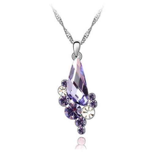 Dije con cadena Ocean Heart, Baño oro blanco, 18K, AC16-283