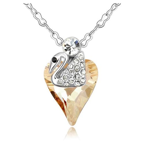 Dije con cadena Ocean Heart, Baño oro blanco, 18K, ACM5-14-02