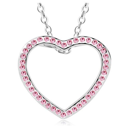 Dije con cadena Ocean Heart, Baño oro blanco, 18K, ACA8-13-50