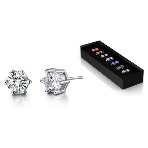 Aretes Ocean Heart, Baño oro blanco, 18K, OH15-205