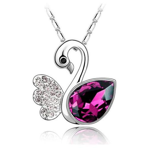 Dije con cadena Ocean Heart, Baño oro blanco, 18K, AC16-495