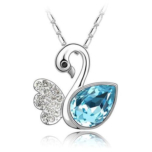 Dije con cadena Ocean Heart, Baño oro blanco, 18K, AC16-256