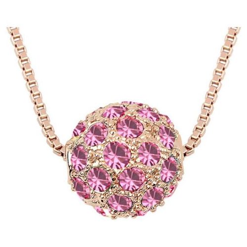 Dije con cadena Ocean Heart, Baño oro rosa, 18K, AC16-373