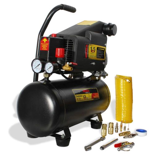 Compresor Aire Mikels 1.5 Hp 12 Lts 110v Icluye Kit Mikels