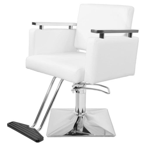 Sillon Silla Barberia Estetica Cuadrada 360 Moderna Blanca