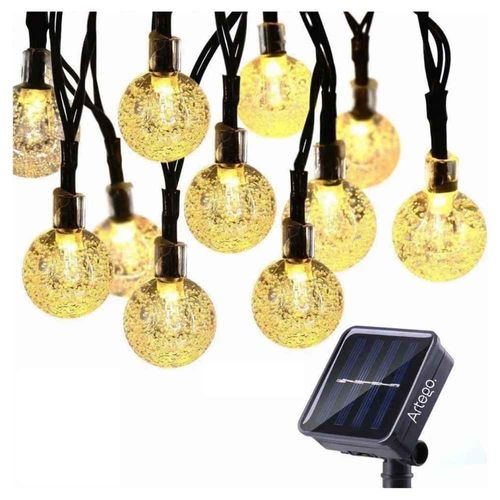 Luces de navidad solares Amarilla 100 led 8 modos de uso para exterior