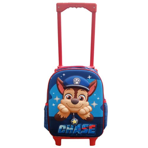Mochila Kinder Con Ruedas Ruz Paw Patrol Roja Azul