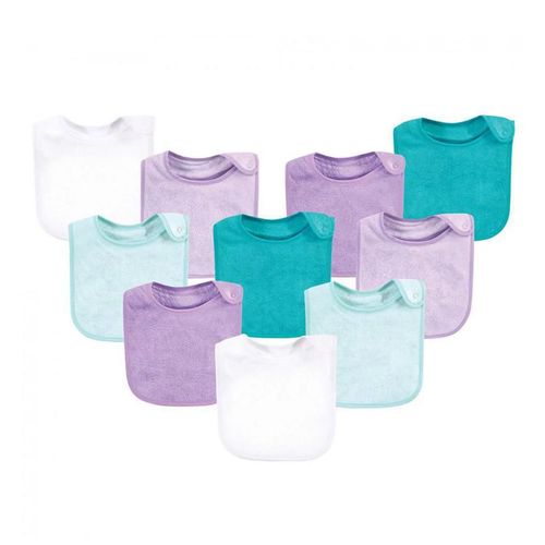 Babero De Tela Bebé Hudson Baby 10pz Lila Menta