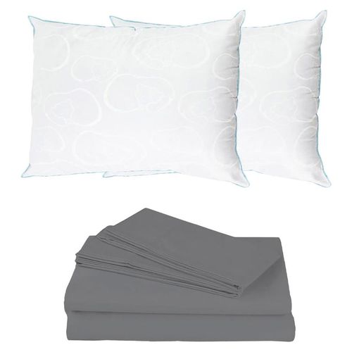 Juego de Sábanas Queen Size Spring Air Grey + 2 Almohadas Osos CZD