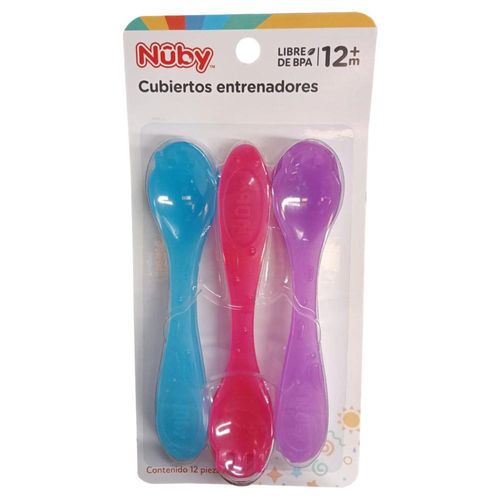 Cubiertos Para Niños Nuby 12pz Rojo Azul Lila
