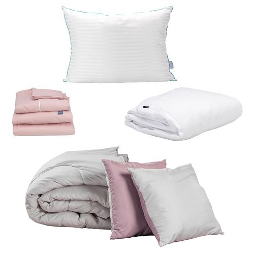 Set Edredón Matrimonial Dicasa Couzy Lila / Gris + Blancos CZD