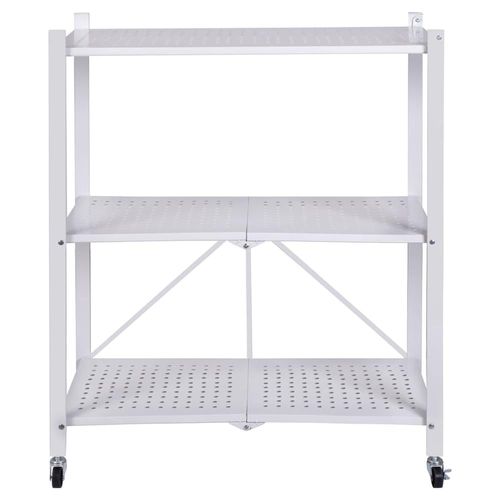 Rack Plegable 3 Niveles Aluminio Blanco.