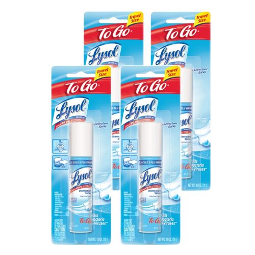 Lysol Spray desinfectante to Go, 1 oz, Paquete de 4