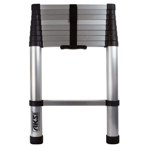 Escalera Telescópica Aksi De 9 Escalones 2.6 mts Gris