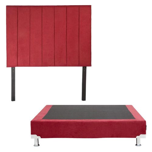 Cabecera Queen Size Argos + Box Dicasa Rojo