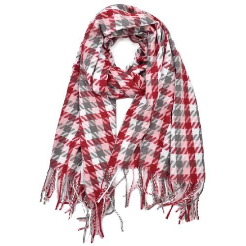 Bufanda de cuadros multicolor con detalle de línea