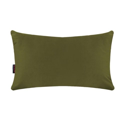 Cojín Decorativo Rectangular para Sala o Cama. Funda en Terciopelo Verde Olivo. Cierre Invisible