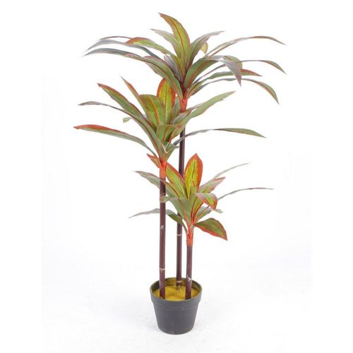 Planta Decorativa Dracaena Verde con Maceta Negra