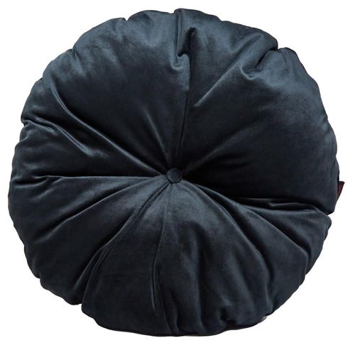 Cojín Decorativo Redondo para Sala o Cama. Funda en Terciopelo Negro
