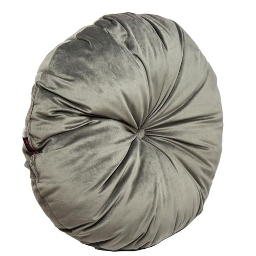 Cojín Decorativo Redondo para Sala o Cama. Funda en Terciopelo Gris Oscuro