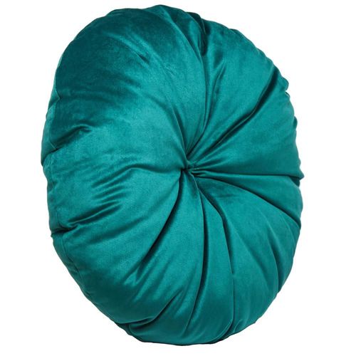 Cojín Decorativo Redondo para Sala o Cama. Funda en Terciopelo Verde Forest