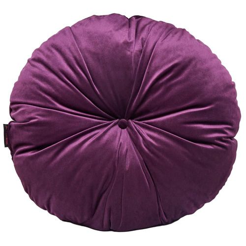 Cojín Decorativo Redondo para Sala o Cama. Funda en Terciopelo Uva