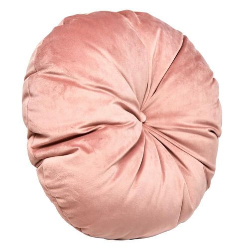 Cojín Decorativo Redondo para Sala o Cama. Funda en Terciopelo Color Salmón