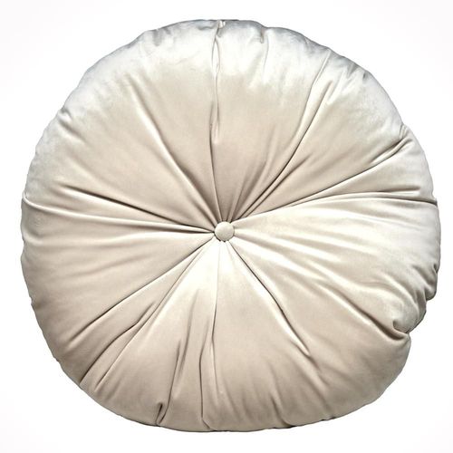 Cojín Decorativo Redondo para Sala o Cama. Funda en Terciopelo Blanco