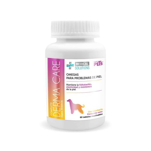 Medical Solutions Complete Derma Care para Perro Tabletas Masticables para Piel y Pelaje, 60 Tabletas