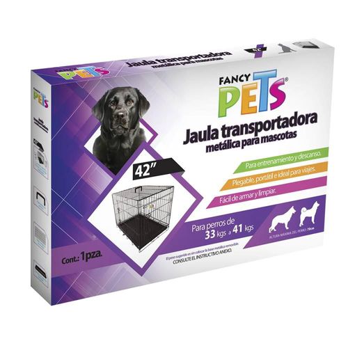 Fancy Pets Jaula Metálica para Perro de 33 a 41 kilos Tamaño Extra Grande con 42 Pulgadas