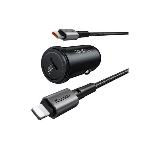 Cargador Rápido Para Auto Mcdodo con cable Lightning 36w color negro