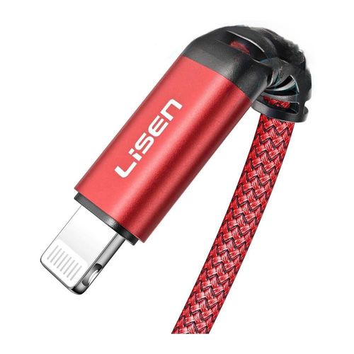 Cable de carga Tipo C A Lightning MFI Lisen 3m color Rojo