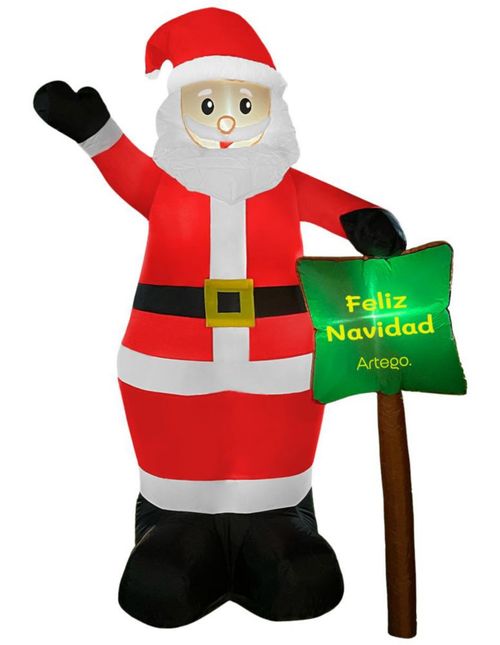 Inflable de Navidad Santa Claus gigante con letrero navideño de 2.4m de alto con luces led Artego