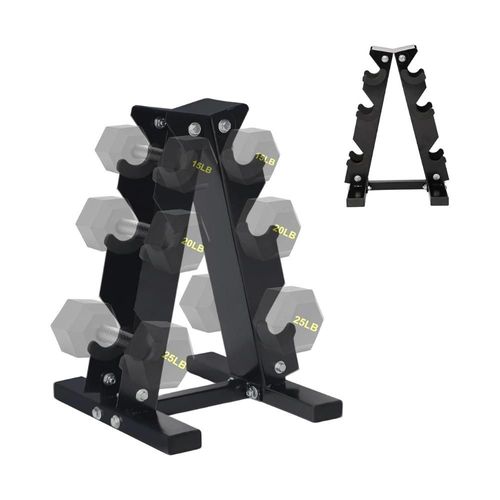 Rack de Mancuernas Bluelander con 3 Niveles de  Alta Resistencia Para Gimnasio